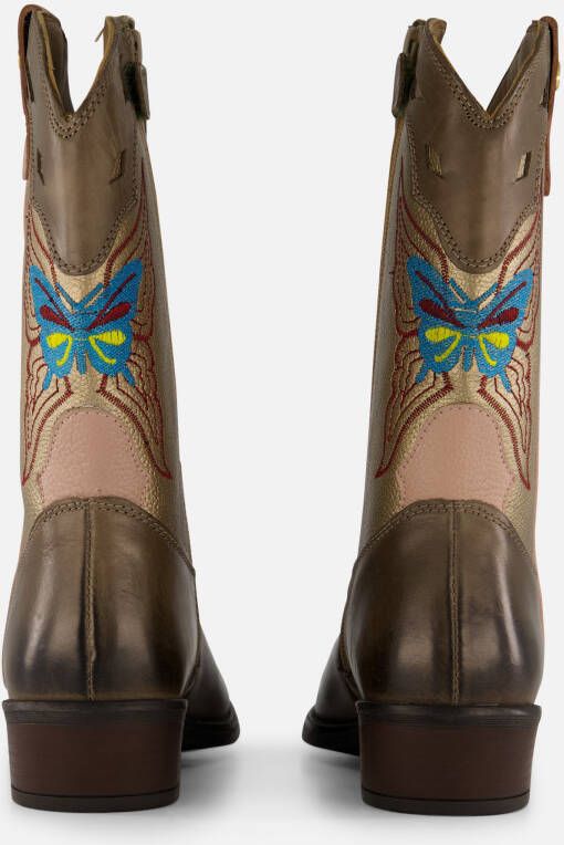 Develab Cowboylaarzen groen Leer