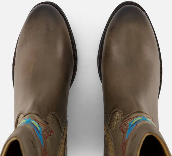 Develab Cowboylaarzen groen Leer