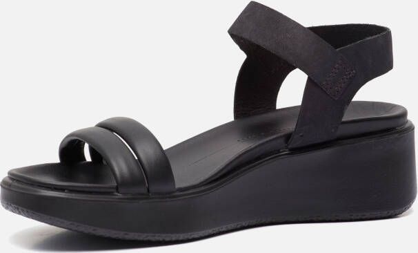 Afm sokken onderzeeër ECCO Flowt Wedge sandalen met sleehak zwart - Schoenen.nl