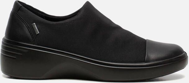 ECCO Soft 7 Wedge Instappers zwart Textiel