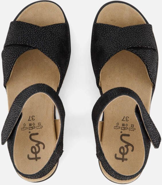Feyn Mia01 Sandalen zwart Leer