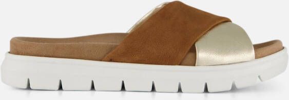 Feyn Slippers cognac Leer