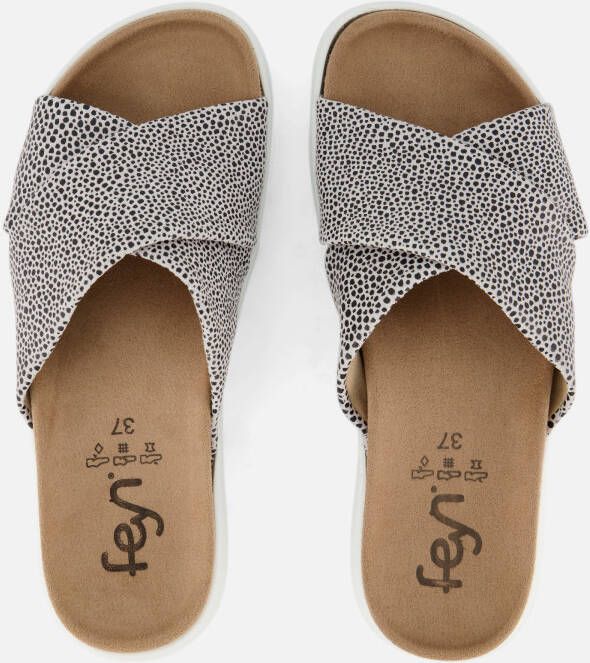 Feyn Slippers wit Leer