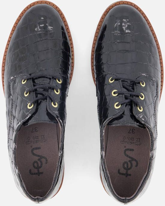 Feyn Veterschoenen zwart Lak