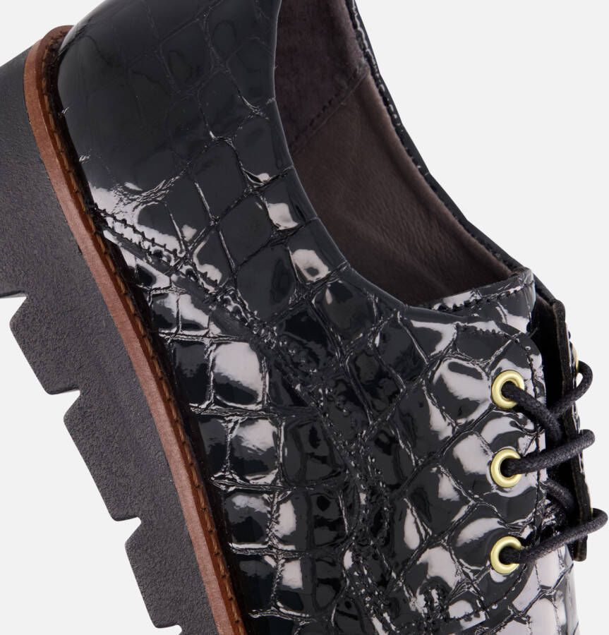 Feyn Veterschoenen zwart Lak