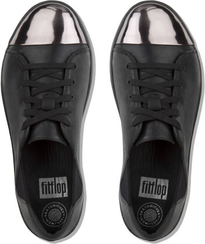 FitFlop F-Sporty Mirror Toe sneakers zwart Leer