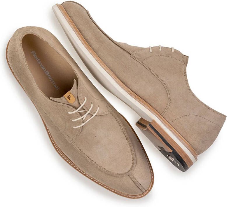 Floris van Bommel Veterschoenen beige Suede