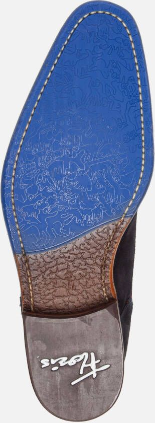 Floris van Bommel Veterschoenen blauw Suede 390320