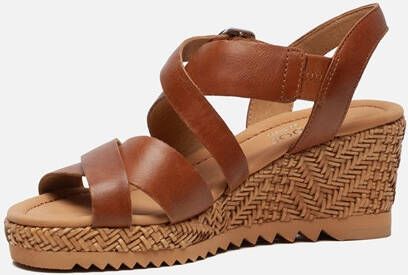 Gabor Comfort sandalen met sleehak cognac 231239 Dames