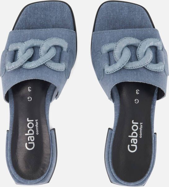Gabor Denim Slippers blauw Textiel