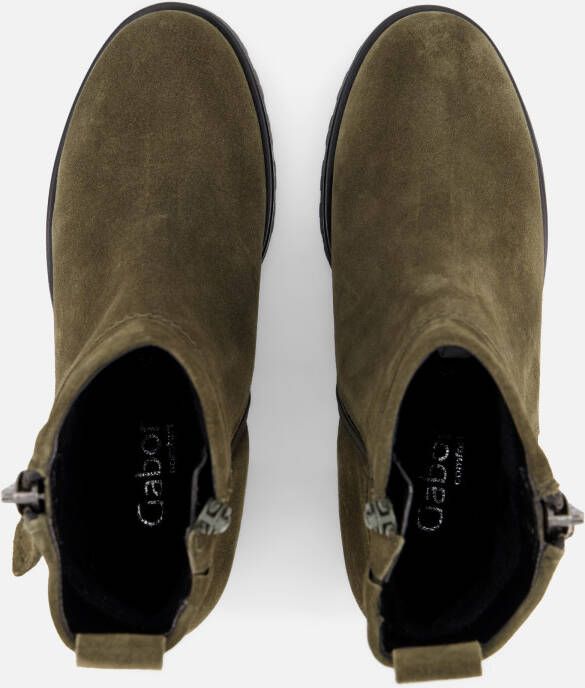 Gabor Enkellaarsjes groen Suede