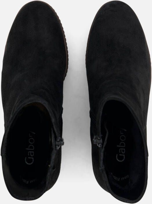 Gabor Enkellaarsjes sleehak zwart Suede