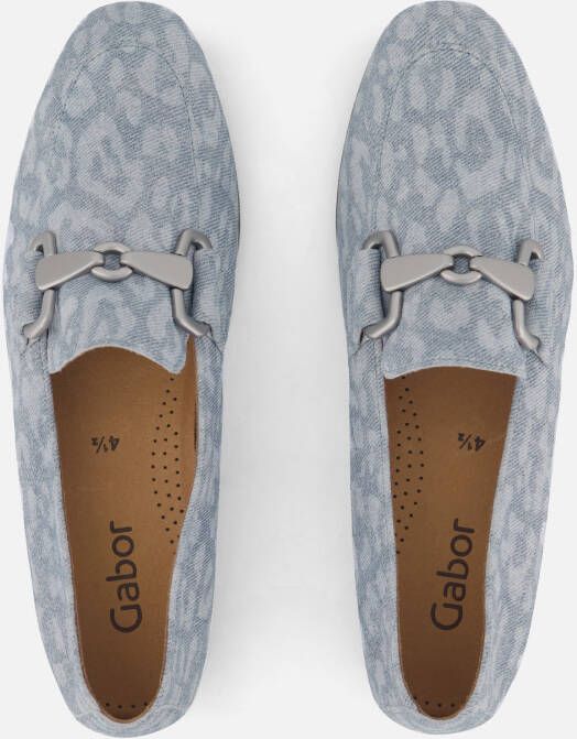 Gabor Leopard Instappers blauw Synthetisch