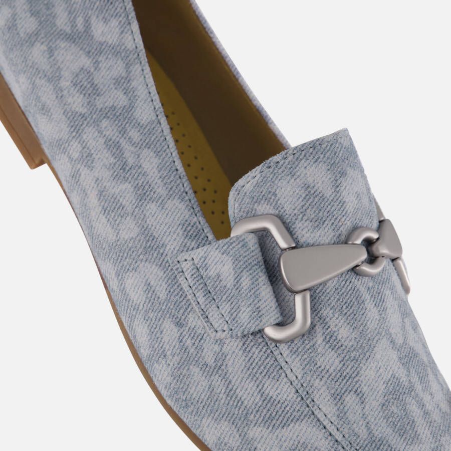 Gabor Leopard Instappers blauw Synthetisch