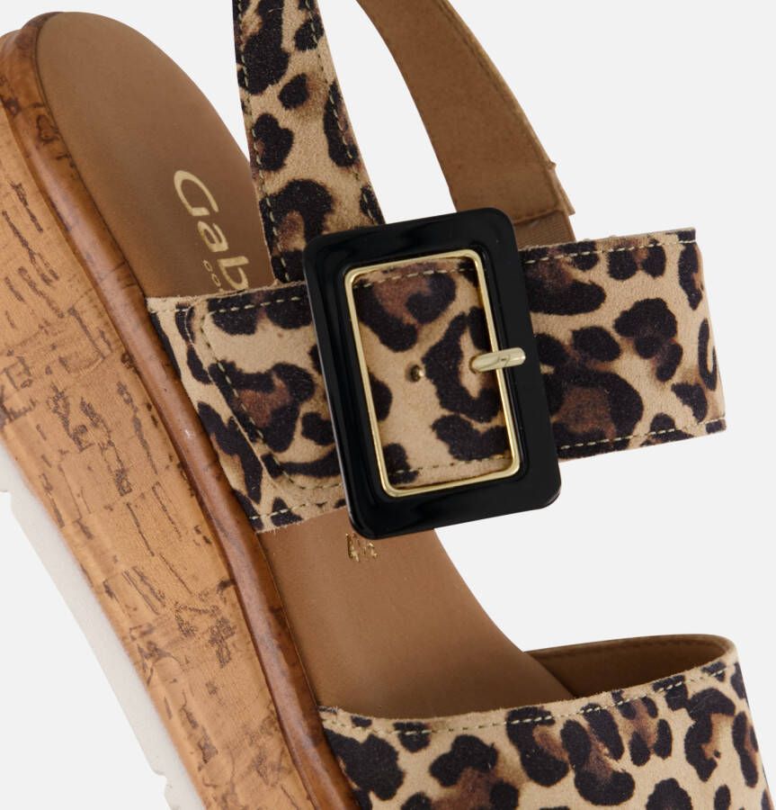 Gabor Leopard Sandalen beige Suede