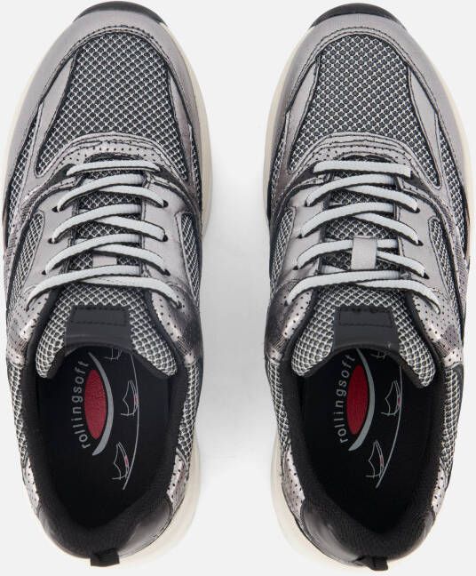Gabor Rollingsoft Sneakers zilver Textiel