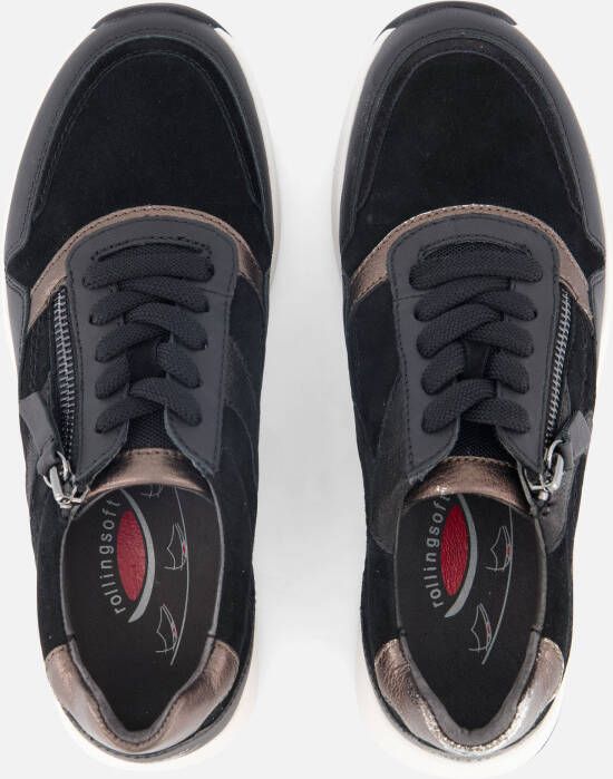 Gabor Rollingsoft sneakers zwart Suede