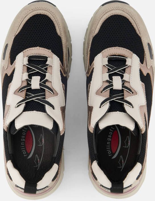Gabor Rollingsoft Sneakers zwart Textiel