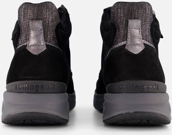 Gabor Rollingsoft Veterboots zwart Suede