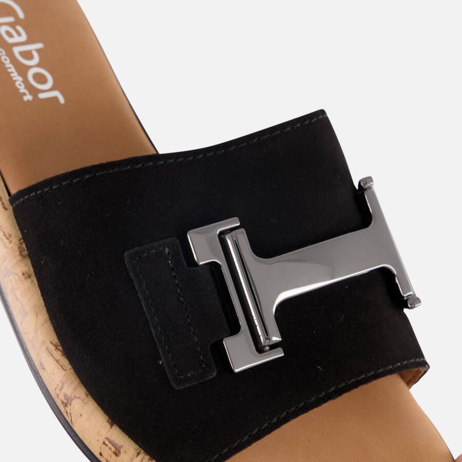 Gabor Slippers zwart Textiel