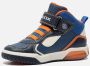 Geox J169CB Navy Orange Sneakers hoge-sneakers - Thumbnail 4