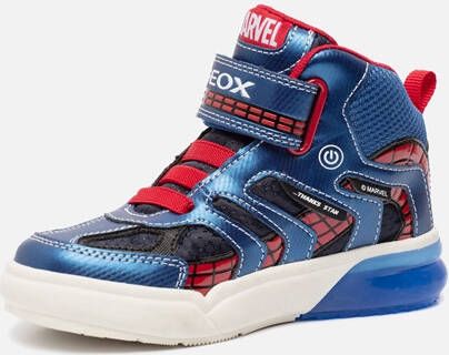 Geox Spiderman sneakers blauw Imitatieleer 82316