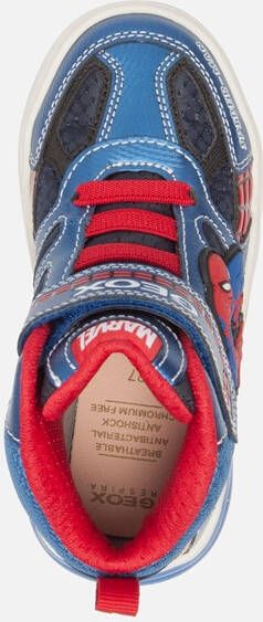 Geox Spiderman sneakers blauw Imitatieleer 82316