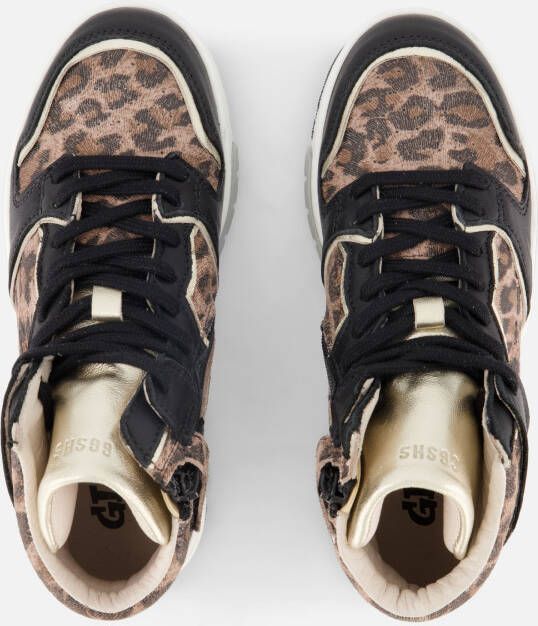 Giga Leopard Sneakers zwart Leer