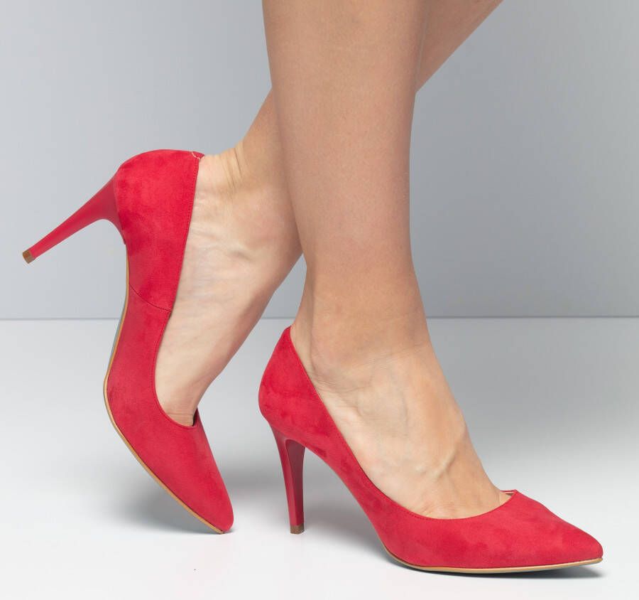 Giulia Pumps rood Imitatiesuede