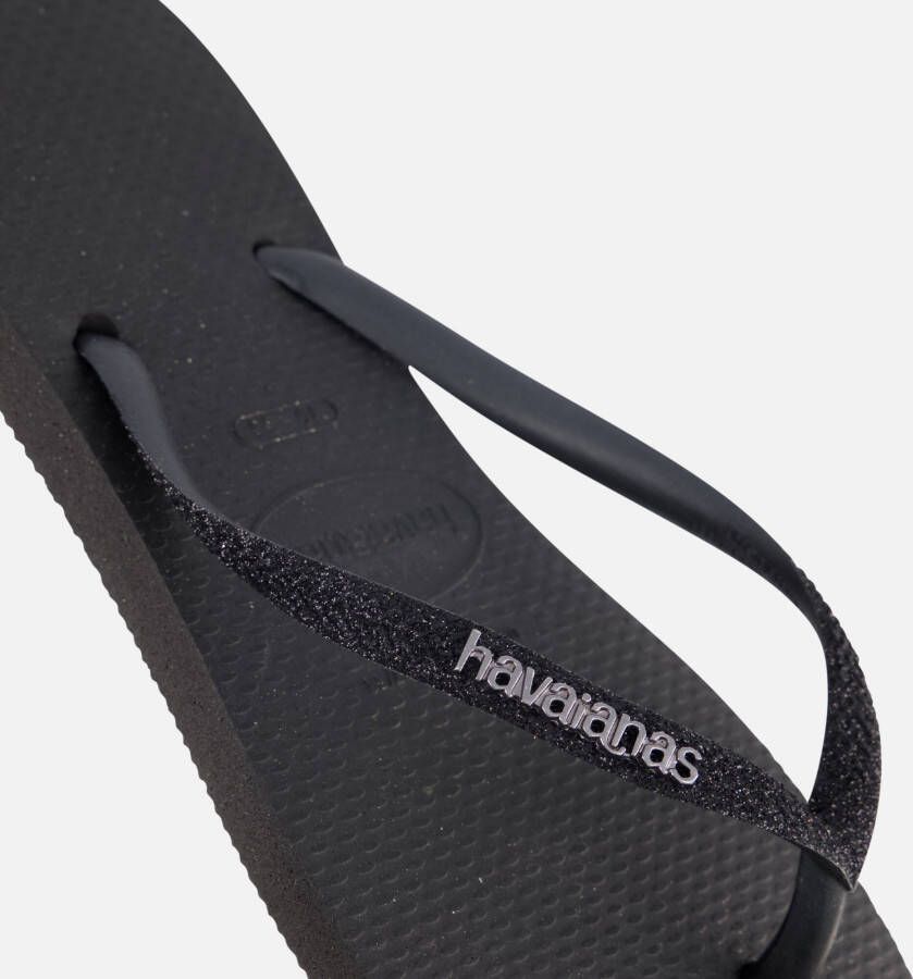 Havaianas Slim Glitter II Slippers zwart Rubber
