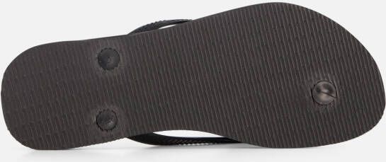 Havaianas Slim Logo Metallic Slippers zwart Rubber