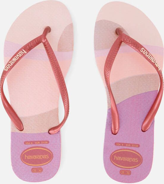 Havaianas Slim Pallette Glow Slippers roze Rubber