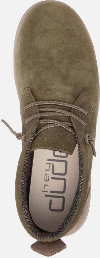 Hey Dude JO veterschoenen groen Suede