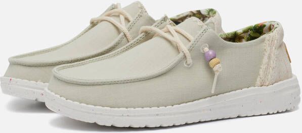 HEYDUDE Wendy Natural Sneakers groen Canvas