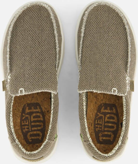 HEYDUDE Mikka Braided Instappers groen Canvas