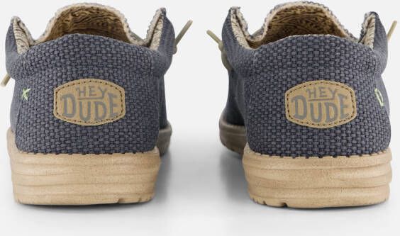 HEYDUDE Wally Braided Instappers blauw Canvas