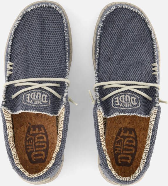 HEYDUDE Wally Braided Instappers blauw Canvas