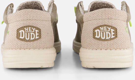 HEYDUDE Wally Braided Instappers groen Canvas