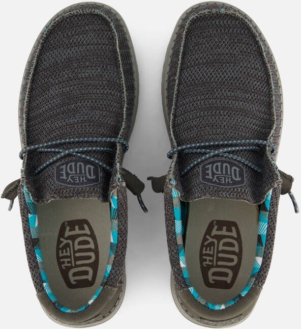 HEYDUDE Wally Sox Instappers grijs Canvas