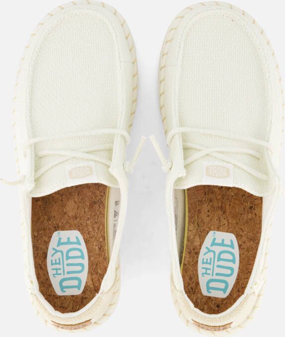 HEYDUDE Wendy Woven Instappers wit Textiel