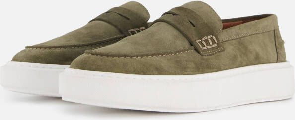 Invinci Instappers groen Suede