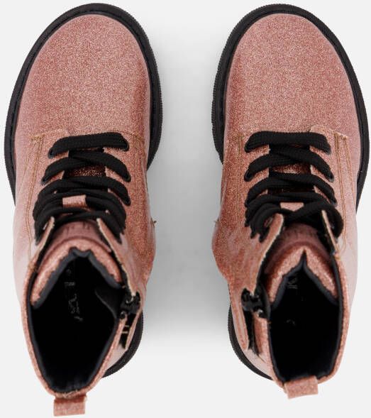 Kipling Ella Veterboots roze Imitatieleer