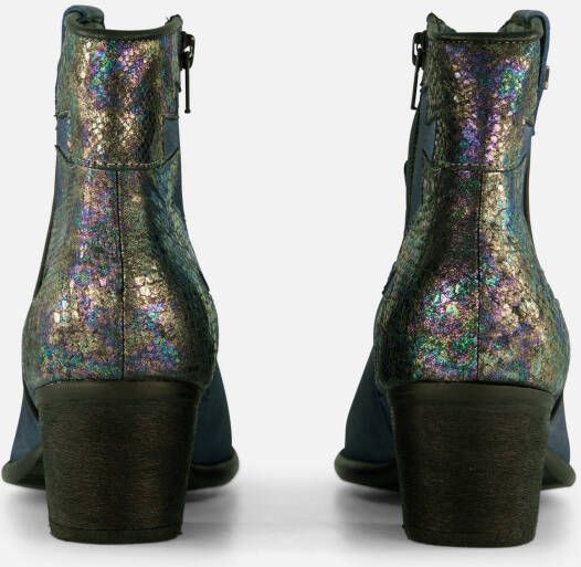 Lazamani Cowboylaarzen blauw Leer