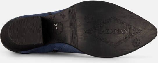 Lazamani Cowboylaarzen blauw Leer
