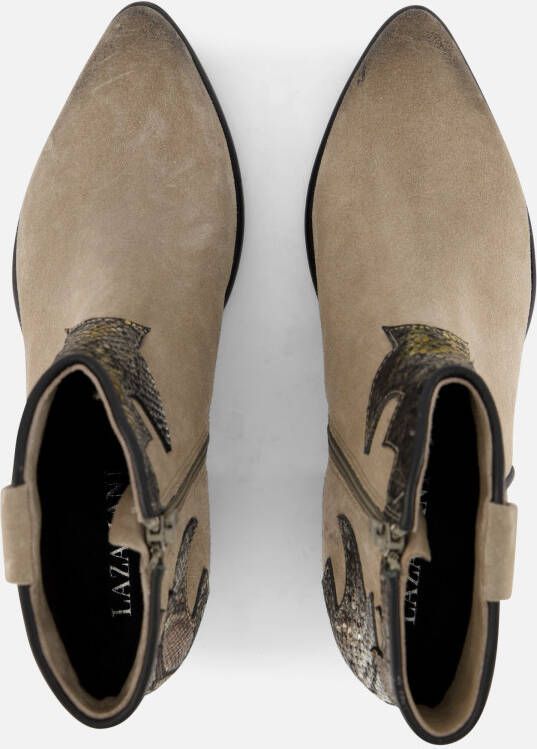 Lazamani Cowboylaarzen taupe Leer