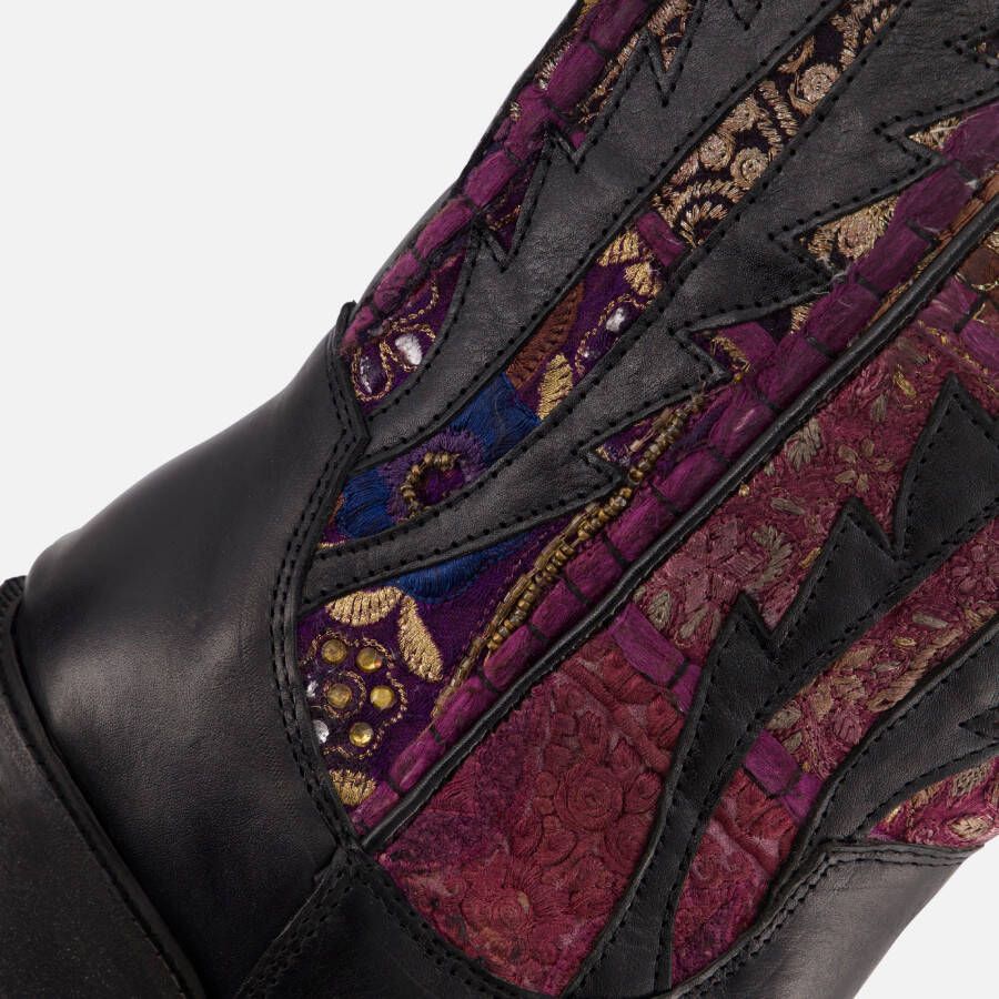 Lazamani Cowboylaarzen zwart Leer