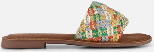 Lazamani Raffia Slippers wit Synthetisch