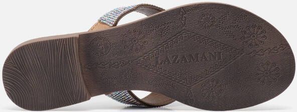 Lazamani Rainbow Slippers zilver Leer