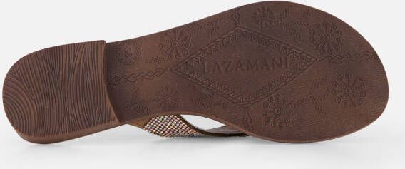 Lazamani Rainbow Slippers zilver Leer