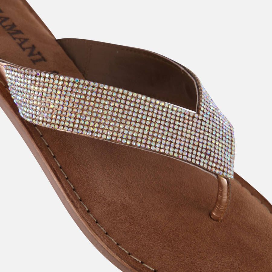 Lazamani Rainbow Slippers zilver Leer